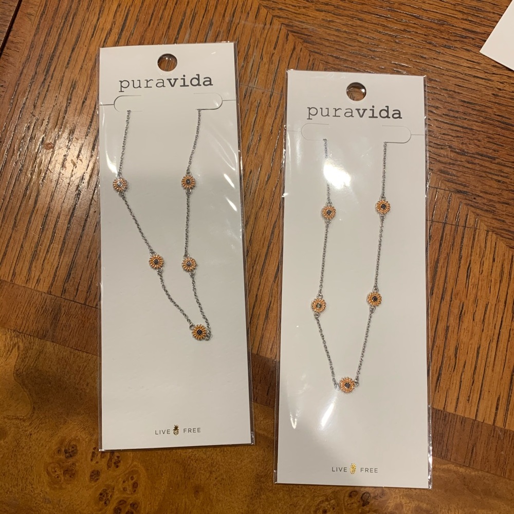 pura vida sunflower choker necklace